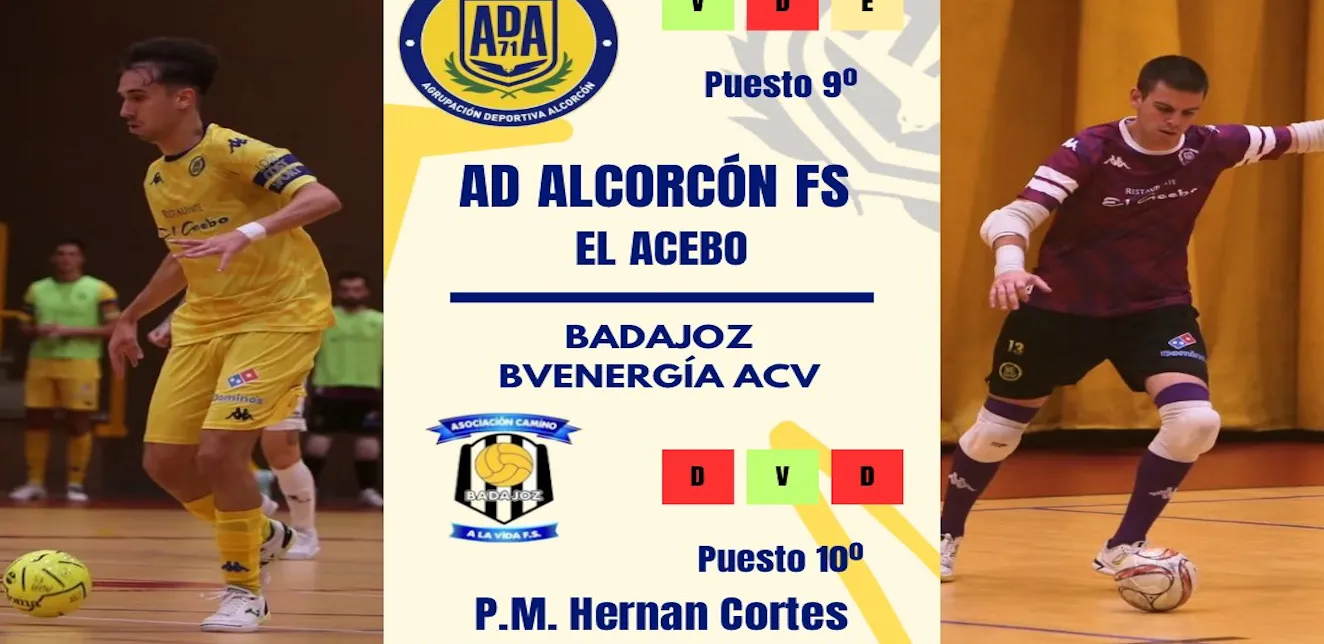 LA AD ALCORCÓN FS visita Badajoz en busca de una nueva victoria.