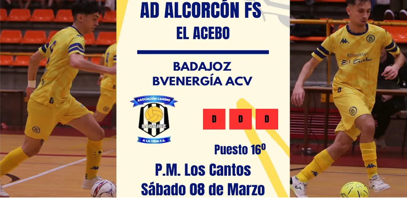 LA AD Alcorcón FS recibe al Badajoz GvEnergia AmiroadACV.