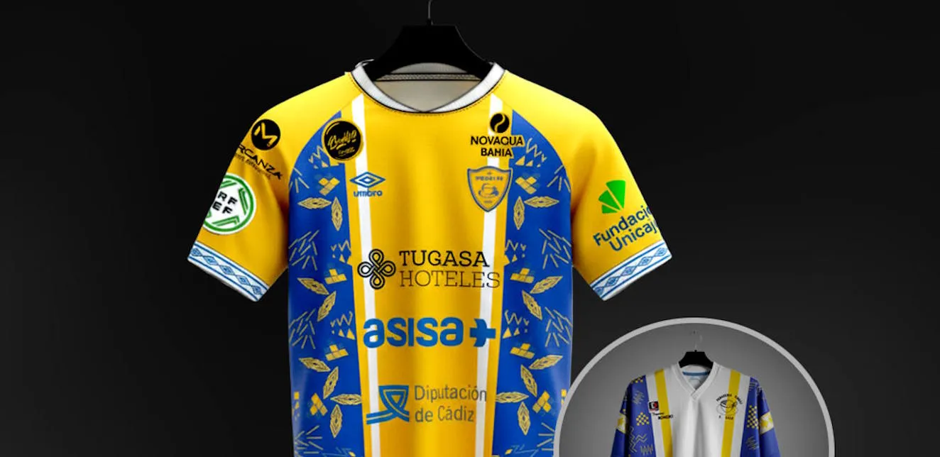 Umbro reinventa un modelo histórico del CD Virgili Cádiz en la primera equipación 25-26