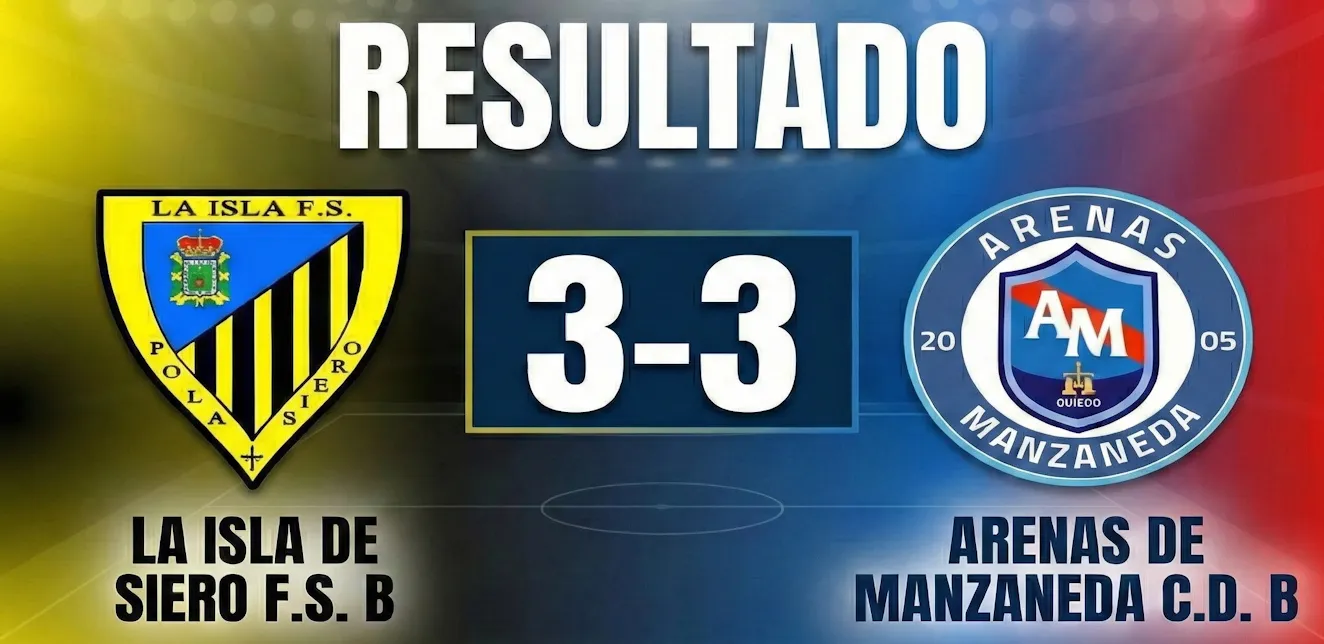 Un empate con sabor amargo para el Arenas de Manzaneda B en el último suspiro ante La Isla de Siero B