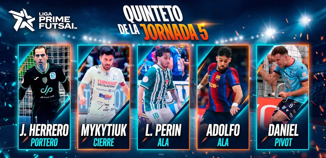 Los elegidos de la Jornada 5: el Quinteto Ideal del Torneo Apertura en la Liga Prime Futsal