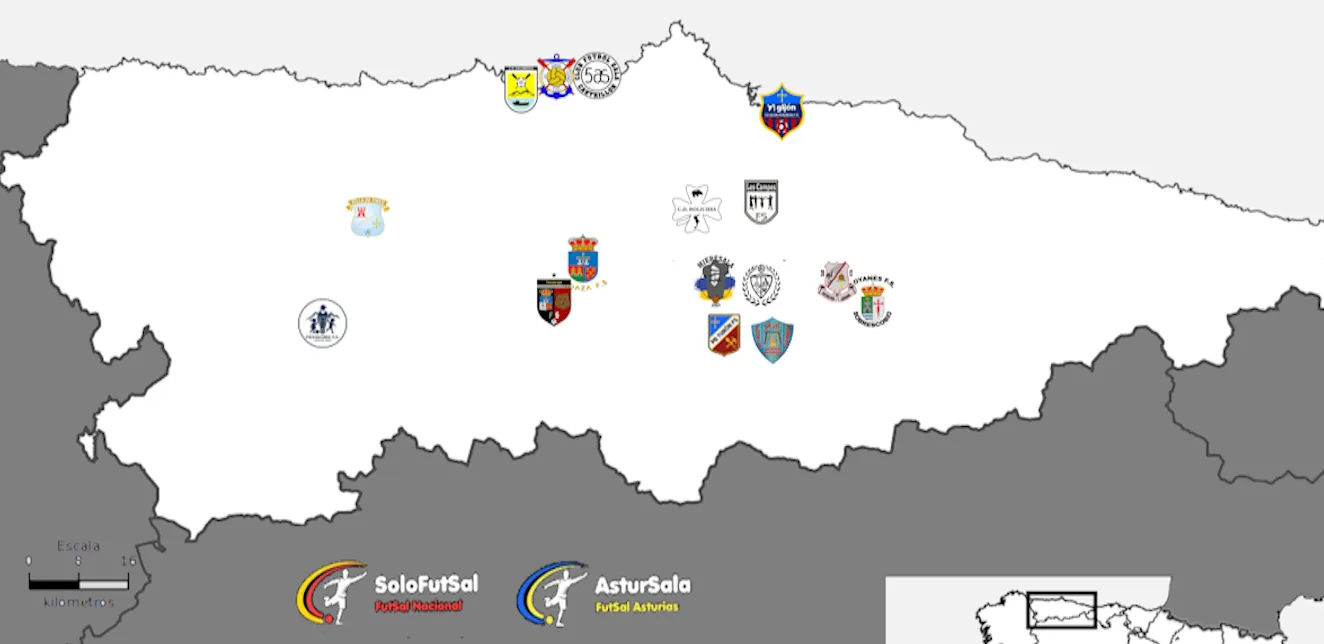 Y estos son los 16 conjuntos que disputaran la 1ª AsturFutSal